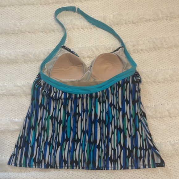 Tropical escape tankini swimsuit top abstract geometric ovals women’s size 10 - Picture 10 of 15